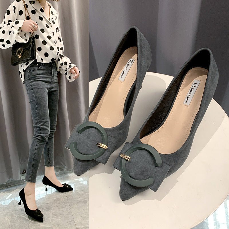 Fashion Pointed Shallow Mouth Ladies Single Stiletto Heel Women's Shoes - Eshtree
