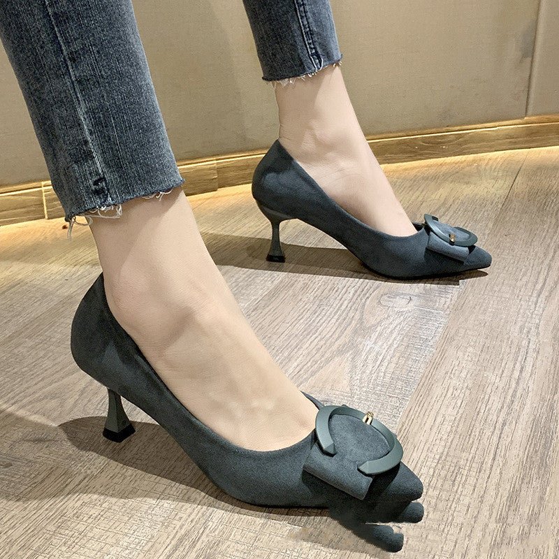 Fashion Pointed Shallow Mouth Ladies Single Stiletto Heel Women's Shoes - Eshtree