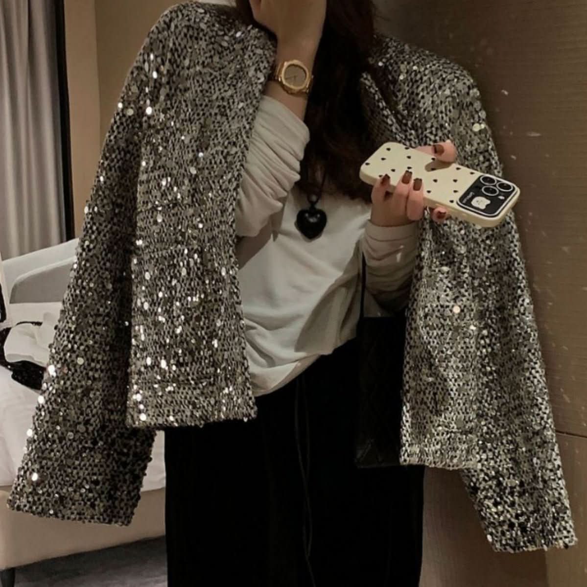 Fashion Sequined Luminous Blazer For Women - Eshtree