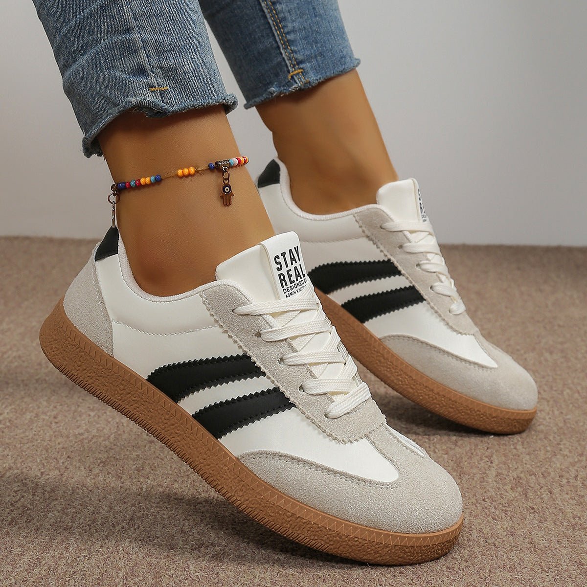 Fashionable Casual White Sneakers For Women - Eshtree