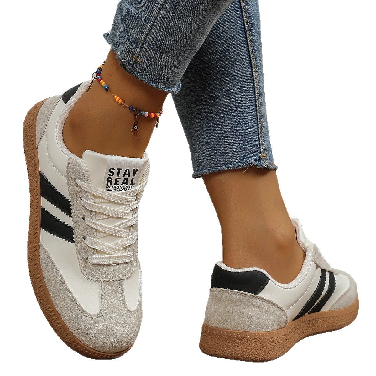 Fashionable Casual White Sneakers For Women - Eshtree
