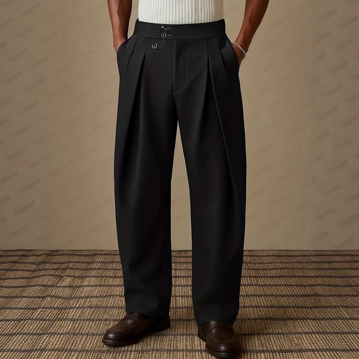 Fashionable Pocket Casual Solid - Color Dress Pants - Eshtree