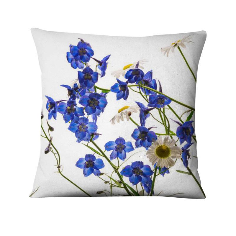 Floral Digital Print Pillowcase Green Plant Cushion Cover