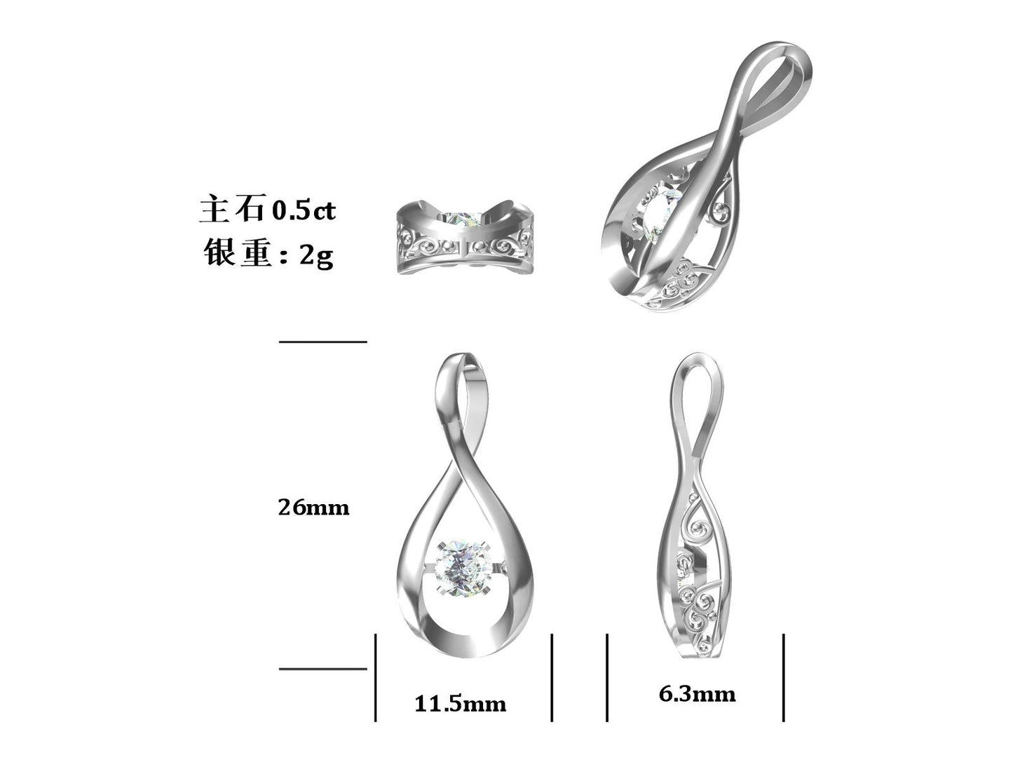 Set With Top-quality Moissanite, This Luxurious And Fashionable Light Luxury Trend Jewelry Necklace Pendant Is Made Of S925 Silver Electroplated With Platinum