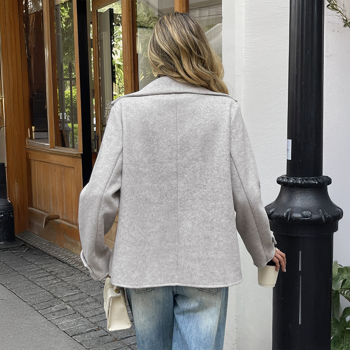 Fashion Long Sleeve Button Jacket Coat For Women