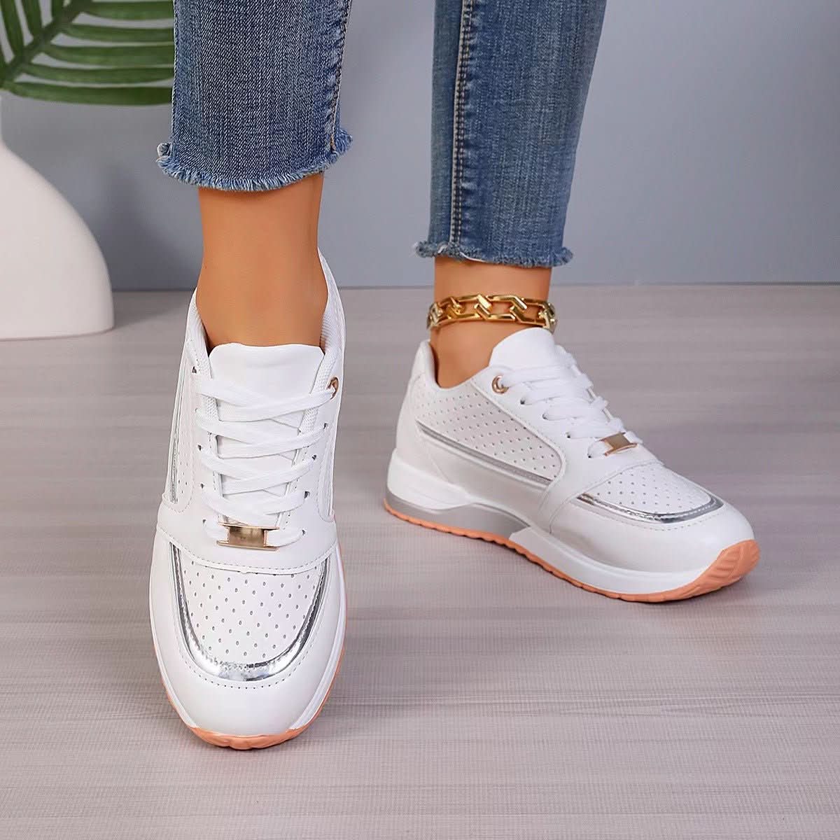 Flat Color - blocked Round - toe Lace - up Shoes - Eshtree