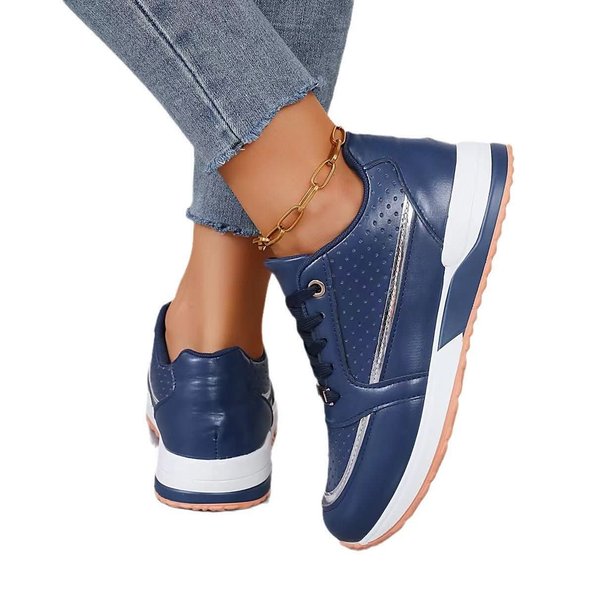 Flat Color - blocked Round - toe Lace - up Shoes - Eshtree