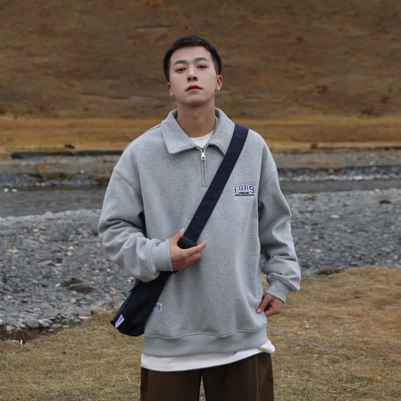 Fleece - lined Thickened American Retro Men's Sweater - Eshtree