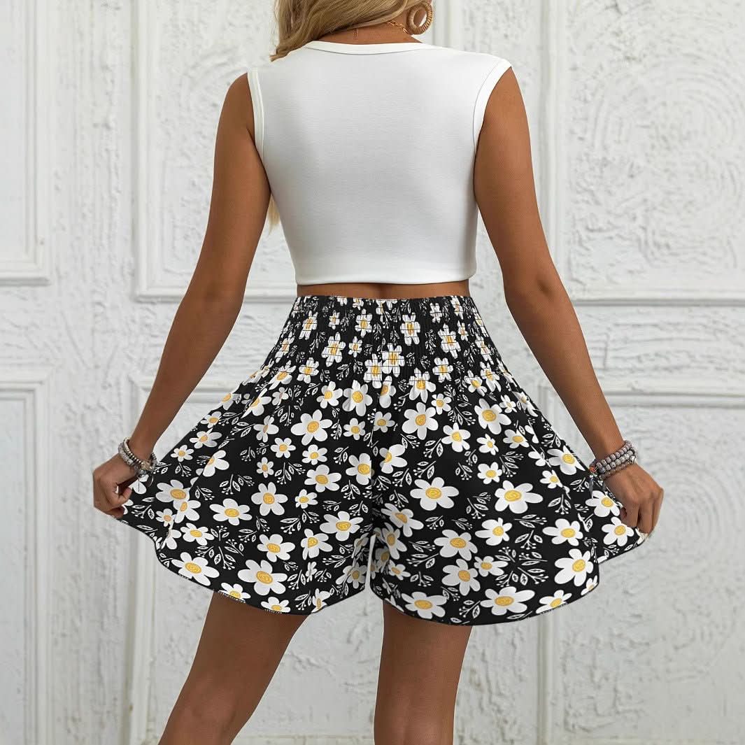 Floral Print Women's Fashionable And Comfortable Beach Shorts - Eshtree