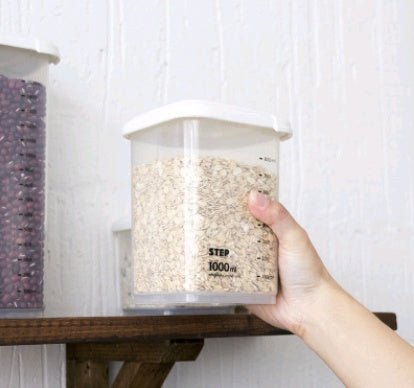 Food sealed cans can measure kitchen plastic transparent refrigerator storage box grain cereal storage box - Eshtree