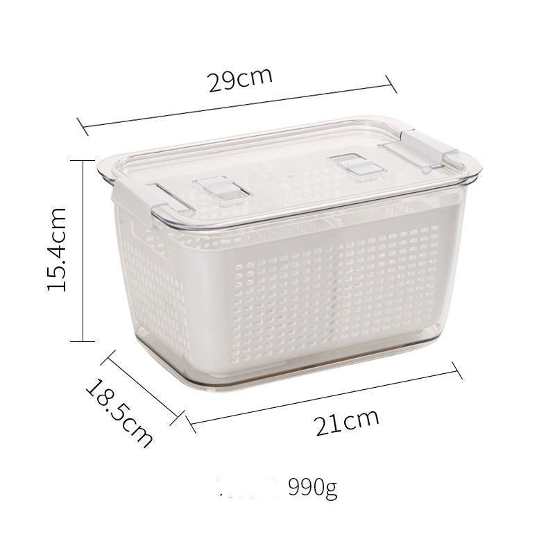 Fresh - keeping Box Large - capacity Separated Storage Box Fruit And Vegetable Cleaning Double - layer Drain Basket - Eshtree