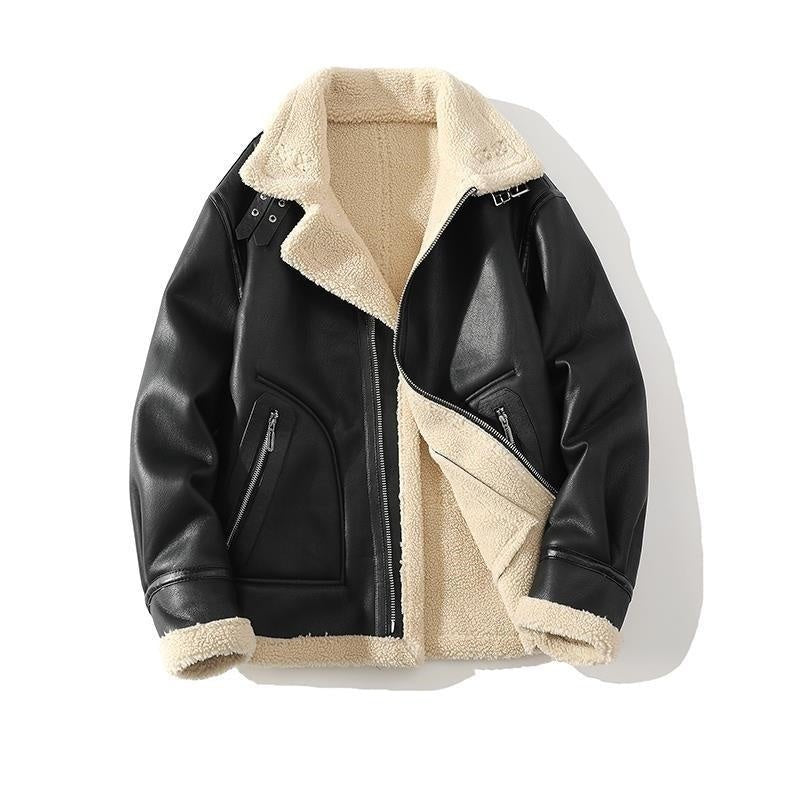 Fur Integrated Suede Jacket Male Velvet Padded Thickened Top - Eshtree