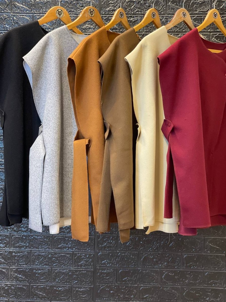 جاكيت كات حريمي جوخ بتصميم شيك بحزام - Eshtree