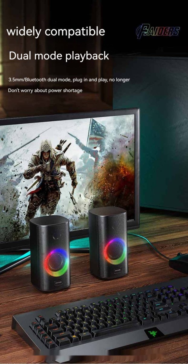 Game Colorful E - sports Desktop Bluetooth Speaker Dual Speaker Computer Stereo Speaker - Eshtree