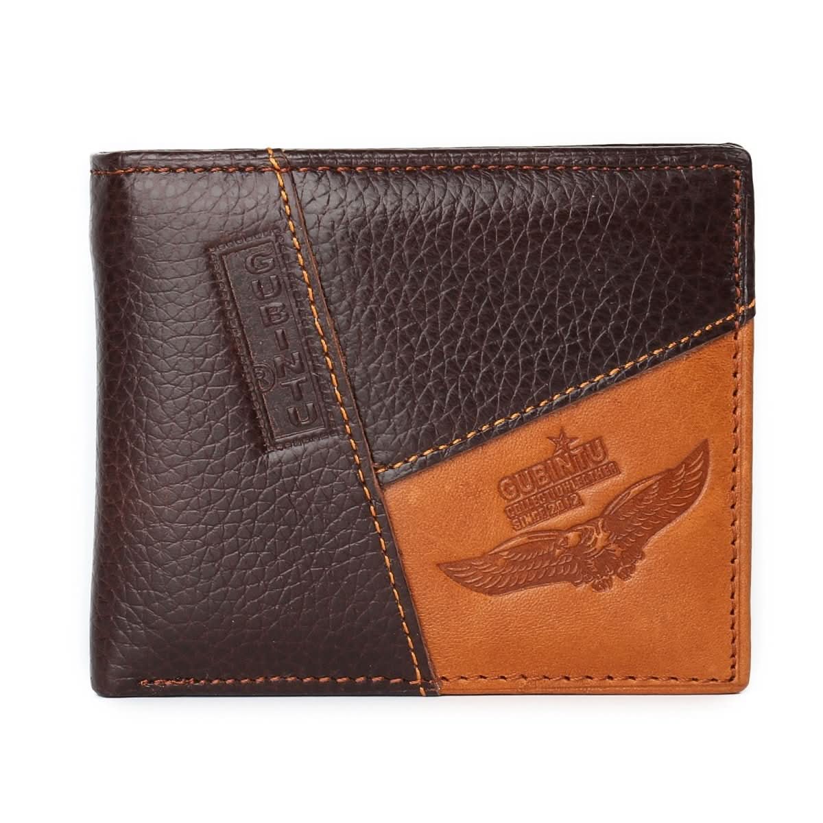 Genuine Leather Men Patchwork Wallets Male Purse Cowhide - Eshtree