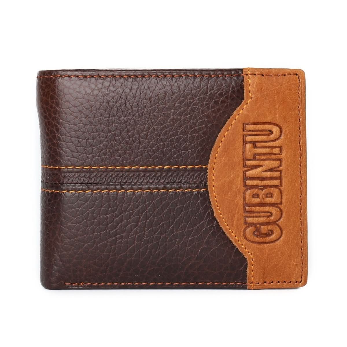 Genuine Leather Men Patchwork Wallets Male Purse Cowhide - Eshtree