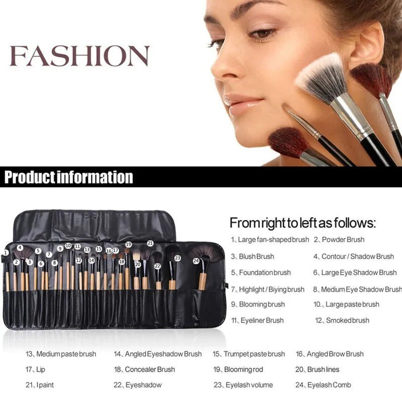 Gift Bag Of 24 Pcs Makeup Brush Sets Professional Cosmetics Brushes Eyebrow Powder Foundation Shadows Pinceaux Make Up Tools - Eshtree
