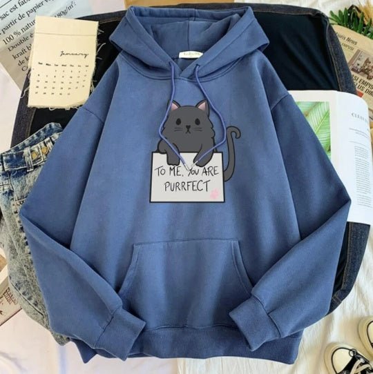 Girls Blank Solid Color Hoodie Sweater - Eshtree