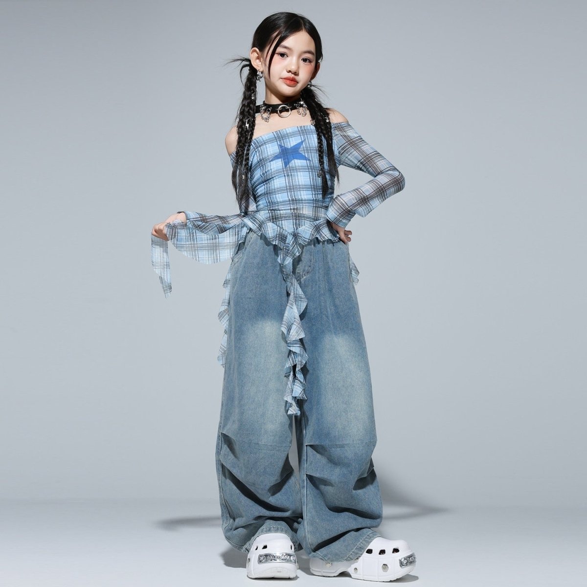 Girls Clothing Kids Hip - Hop Street Dance Trendy Outfit Set - Eshtree