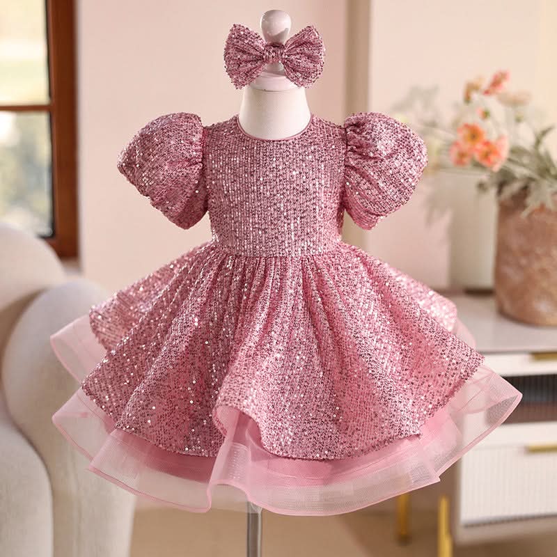 Girls Dress Sequined Short Puffy Tulle Skirt - Eshtree