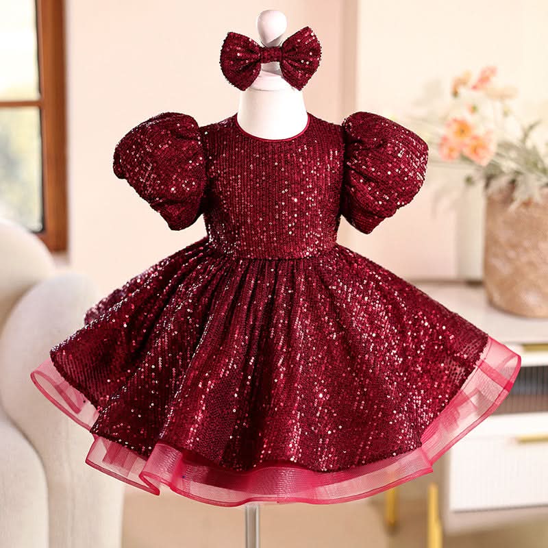 Girls Dress Sequined Short Puffy Tulle Skirt - Eshtree