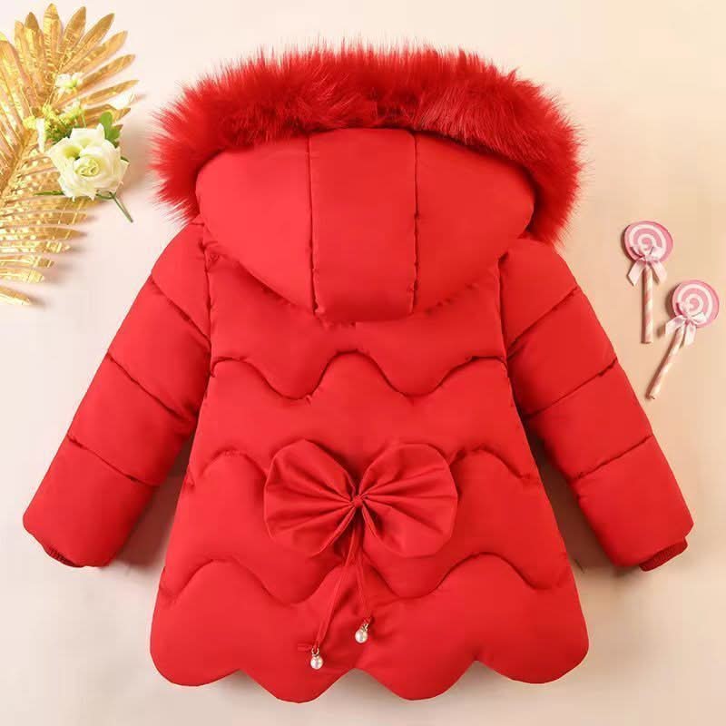 Girls' Fashion Big Fur Collar Down Cotton Jacket - Eshtree