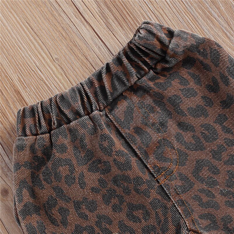 Girls leopard - print flared pants - Eshtree