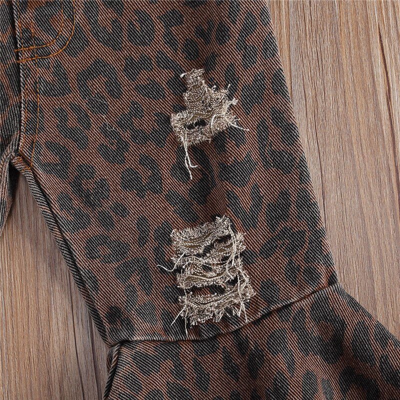 Girls leopard - print flared pants - Eshtree