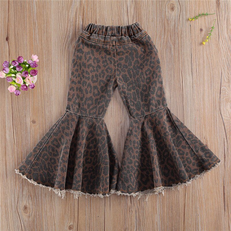 Girls leopard - print flared pants - Eshtree