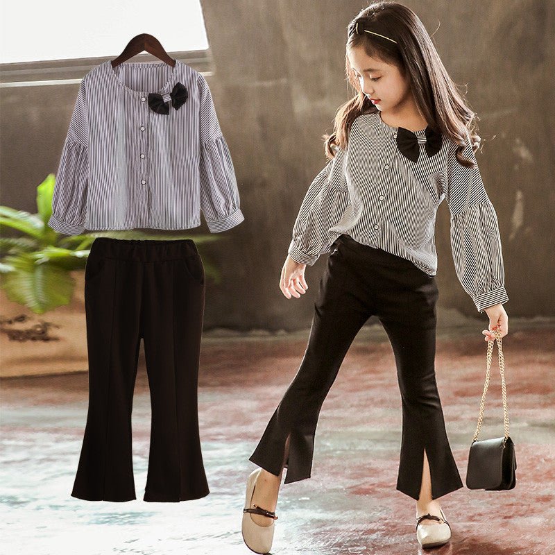 Girls Spring Bows Shirts Pants Suits - Eshtree