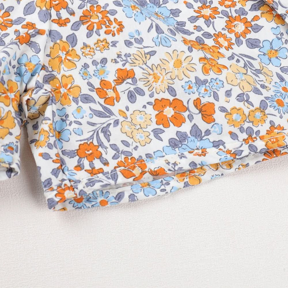 Girls' Suspender Top Floral Shorts Set For Children - Eshtree