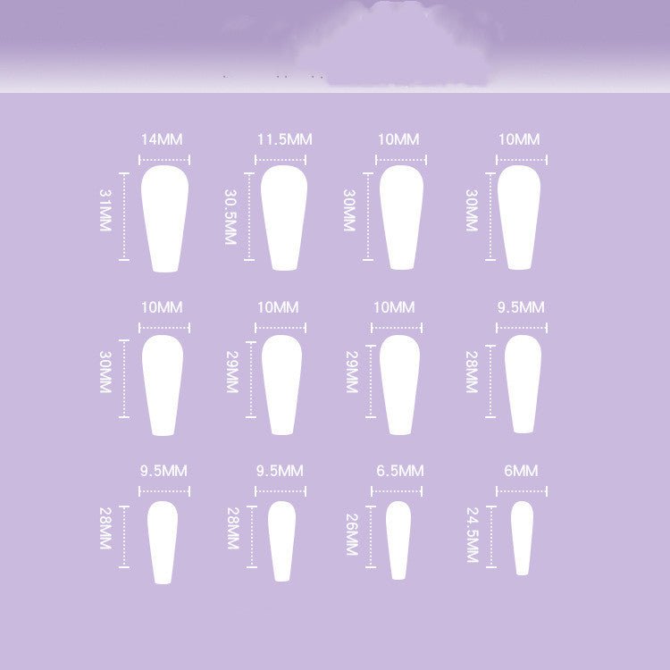 Gray Blue Cotton Cloud Wearing Nail Finished Soft Nail Fake Nail Patch Removable - Eshtree