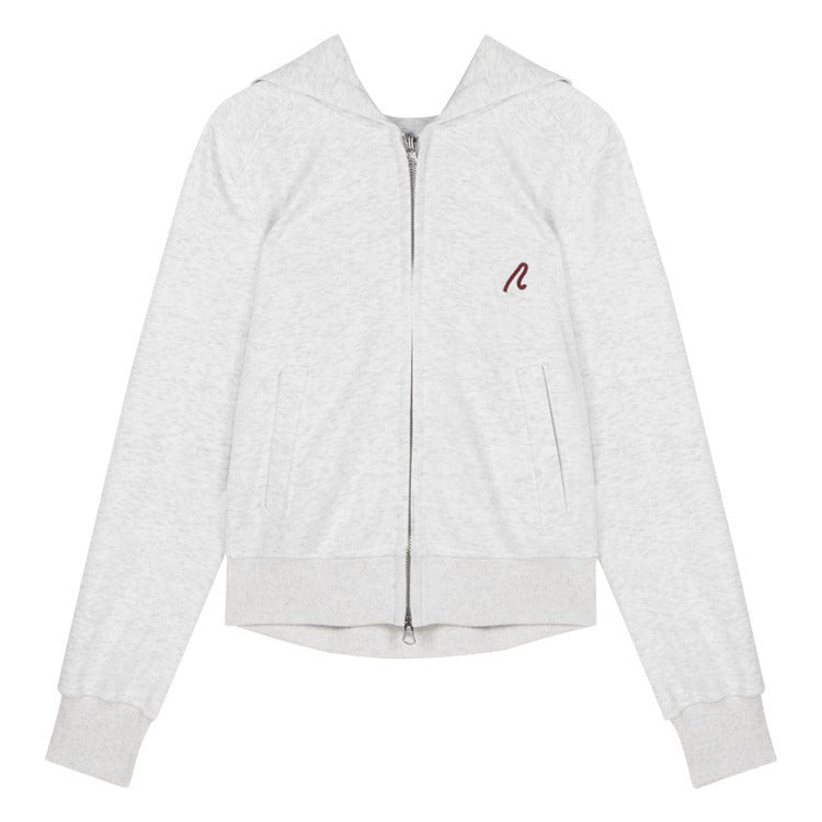 Gray Hooded Long Sleeve Sweater Coat For Women Spring And Autumn - Eshtree