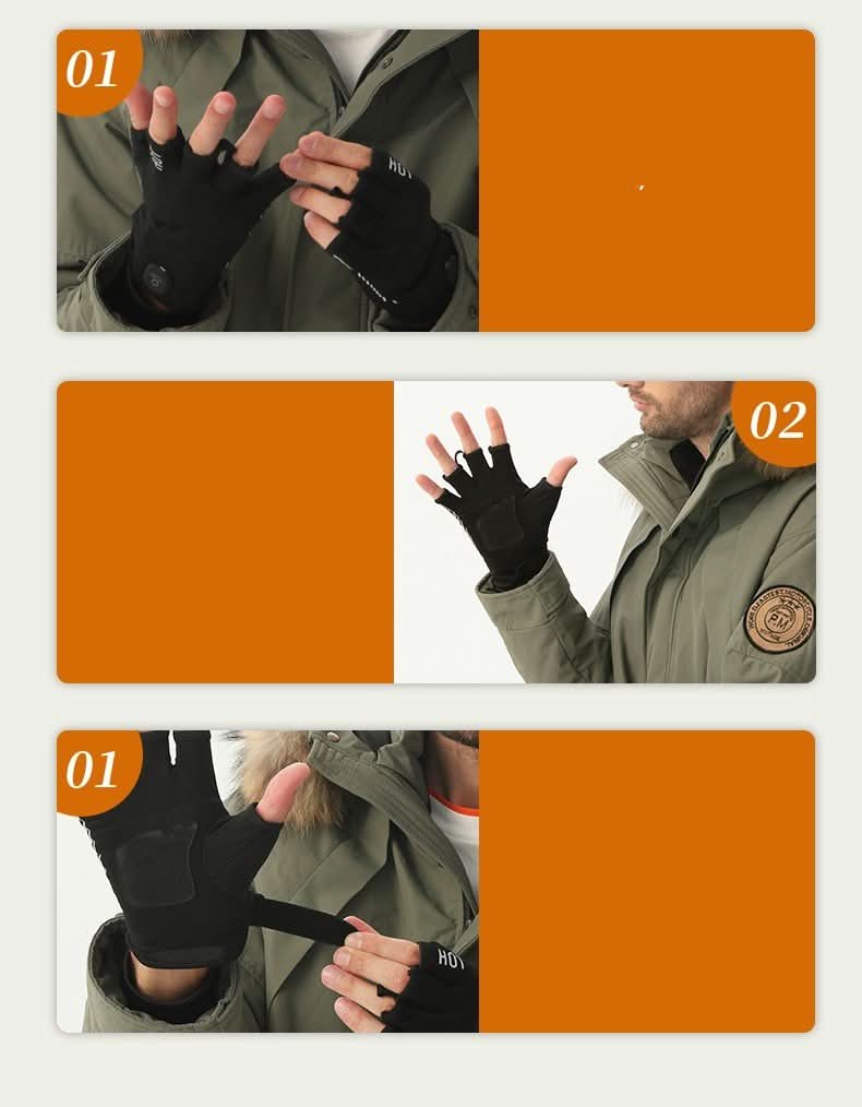 Half Finger Gloves Charging And Heating - Eshtree