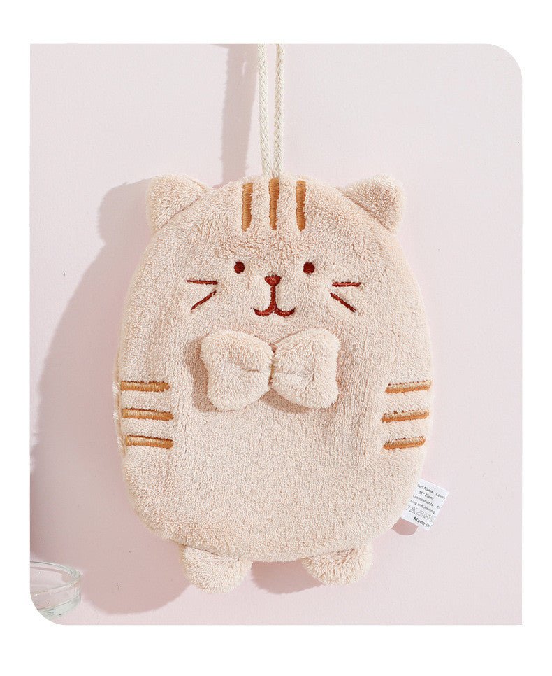 Hand Towel Hanging Cute Kitten Absorbent Lint - free Household Kitchen - Eshtree