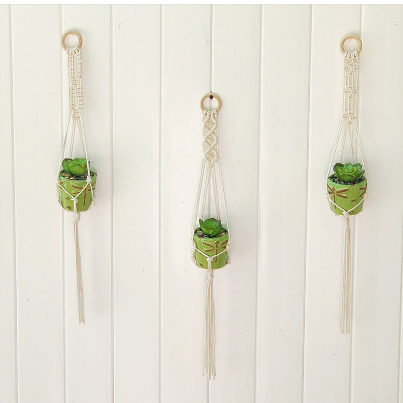 Hand - woven Cotton Net Hanging Basket Wall Hanging Decoration - Eshtree