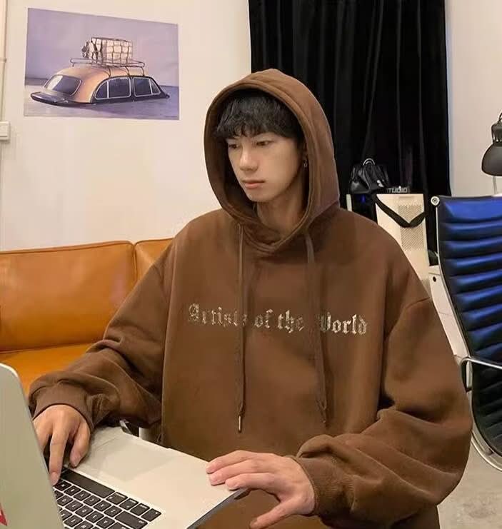 Heavy Hooded Men's Sweater Autumn Letters - Eshtree