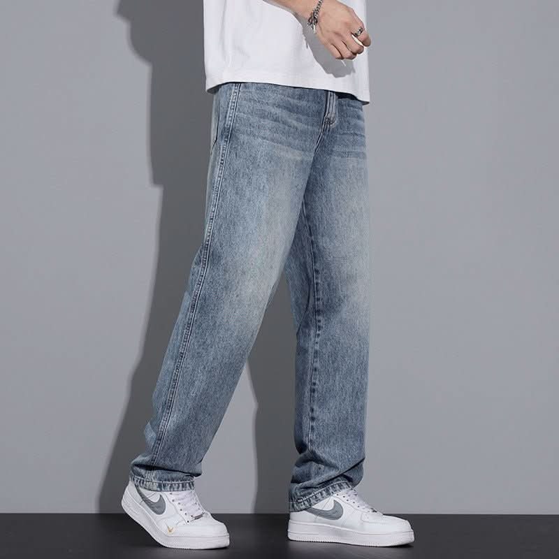 High - end Men's Loose Casual Anti - wrinkle Comfortable Straight Jeans - Eshtree