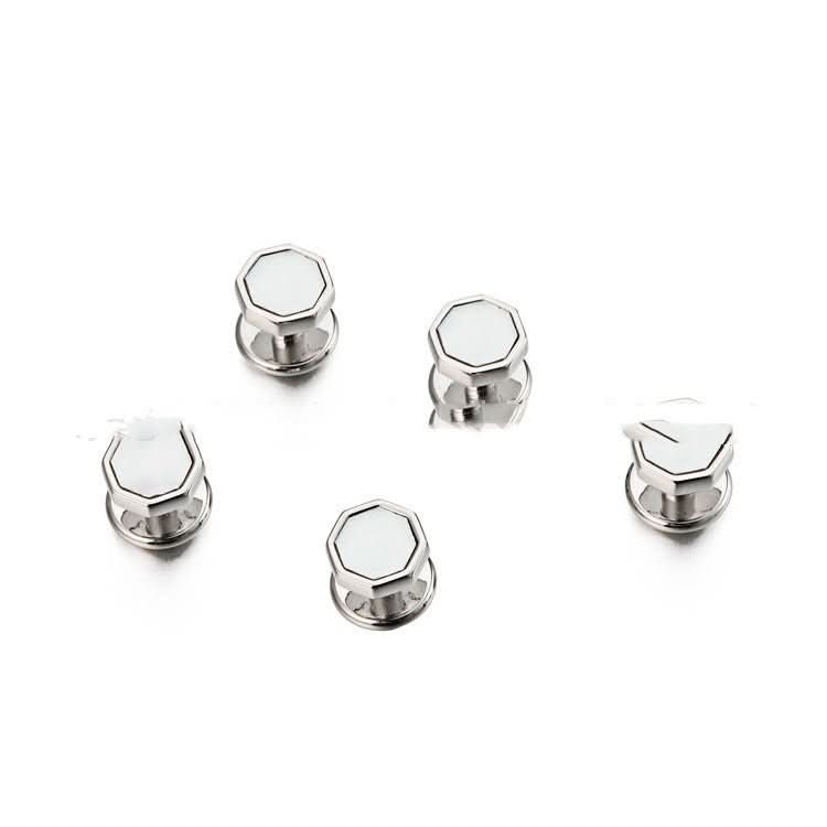 High - End Octagonal French White Shell Cufflinks - Eshtree