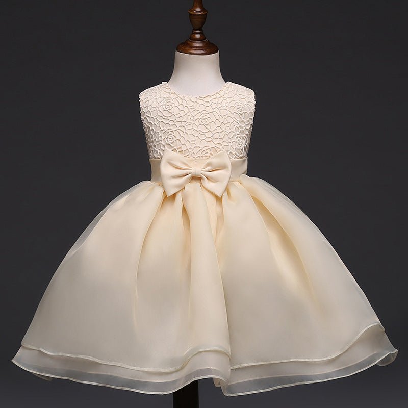 High grade baby wedding dress, baby girl dress, children hook flower, one year old full moon wine, wedding dress wholesale - Eshtree