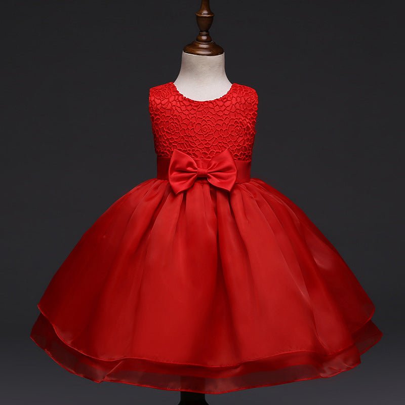 High grade baby wedding dress, baby girl dress, children hook flower, one year old full moon wine, wedding dress wholesale - Eshtree