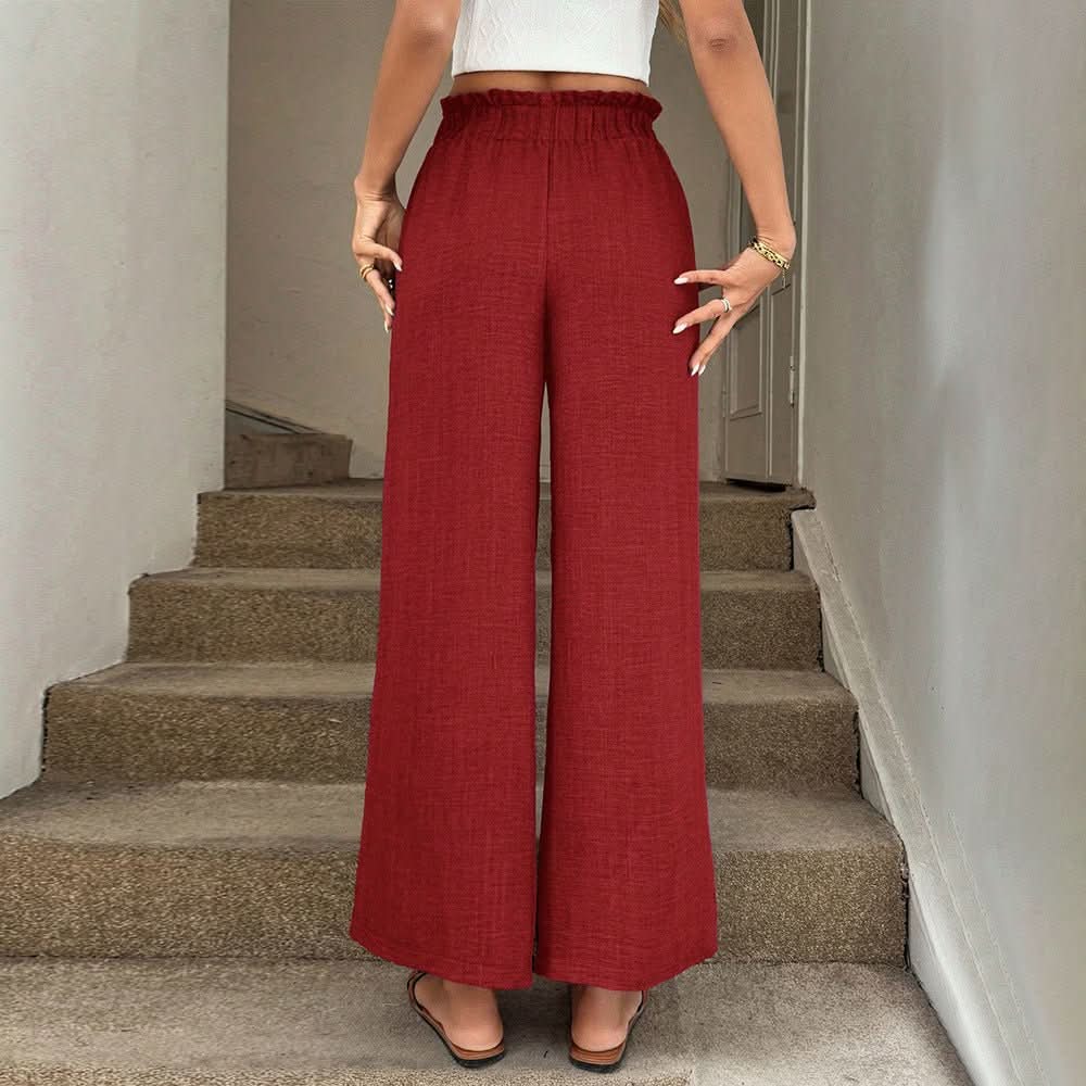 High Waisted Drawstring Casual Pants - Eshtree