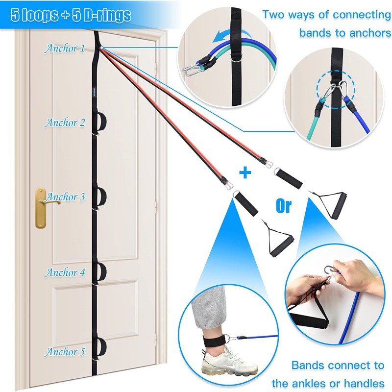Home Fitness Multi - point Anchor Fitness Accessories Portable Door Strap - Eshtree
