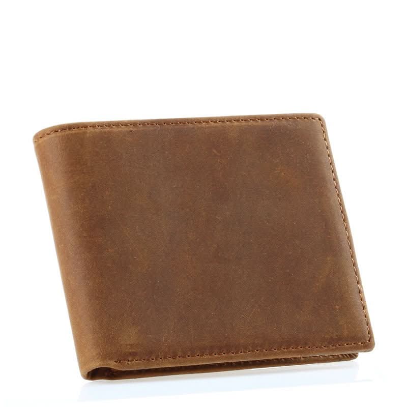 Horse Leather Men Wallet Leather Wallet Men Ultra - Thin Casual Short Wallet - Eshtree