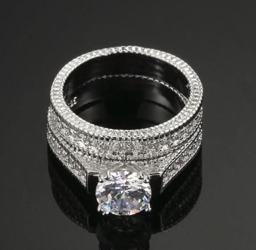 Hot European and American engagement rings diamond sets ring jewelry - Eshtree