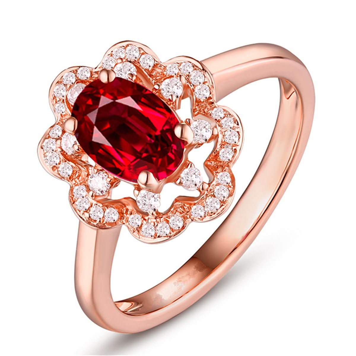Hot silver ring engagement ring high - end ruby ring rose gold ring jewelry - Eshtree