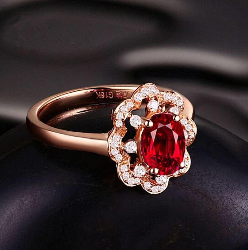 Hot silver ring engagement ring high - end ruby ring rose gold ring jewelry - Eshtree