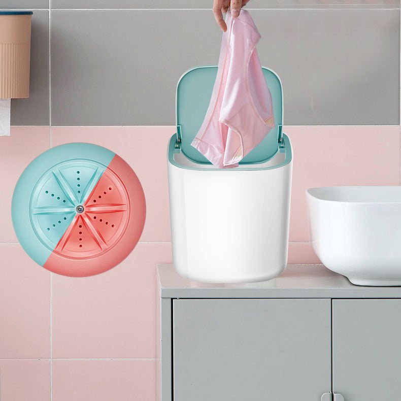 Household Small Laundry Bucket Mini Turbo Table Washing Machine Student Dormitory Underwear Socks Washer - Eshtree