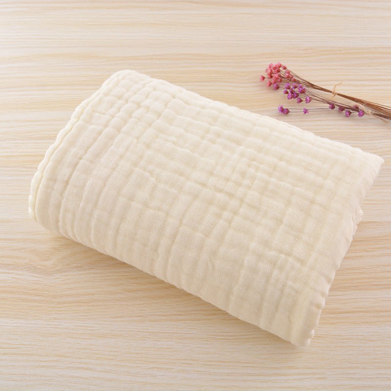 Infant color cotton quilt is covered with cotton six - layer pleated bubble yarn newborn plain blanket - Eshtree