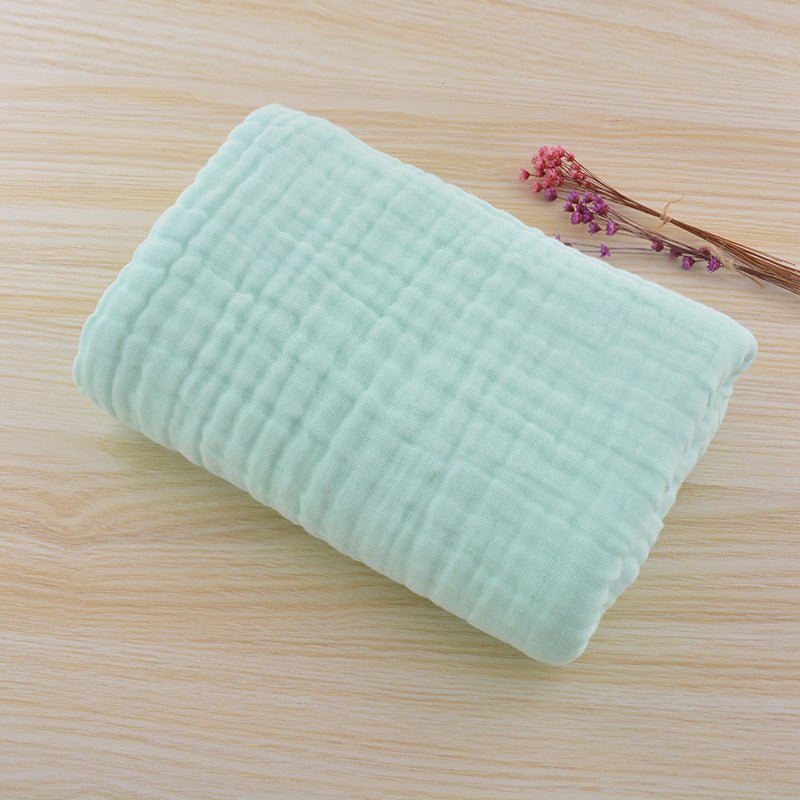 Infant color cotton quilt is covered with cotton six - layer pleated bubble yarn newborn plain blanket - Eshtree